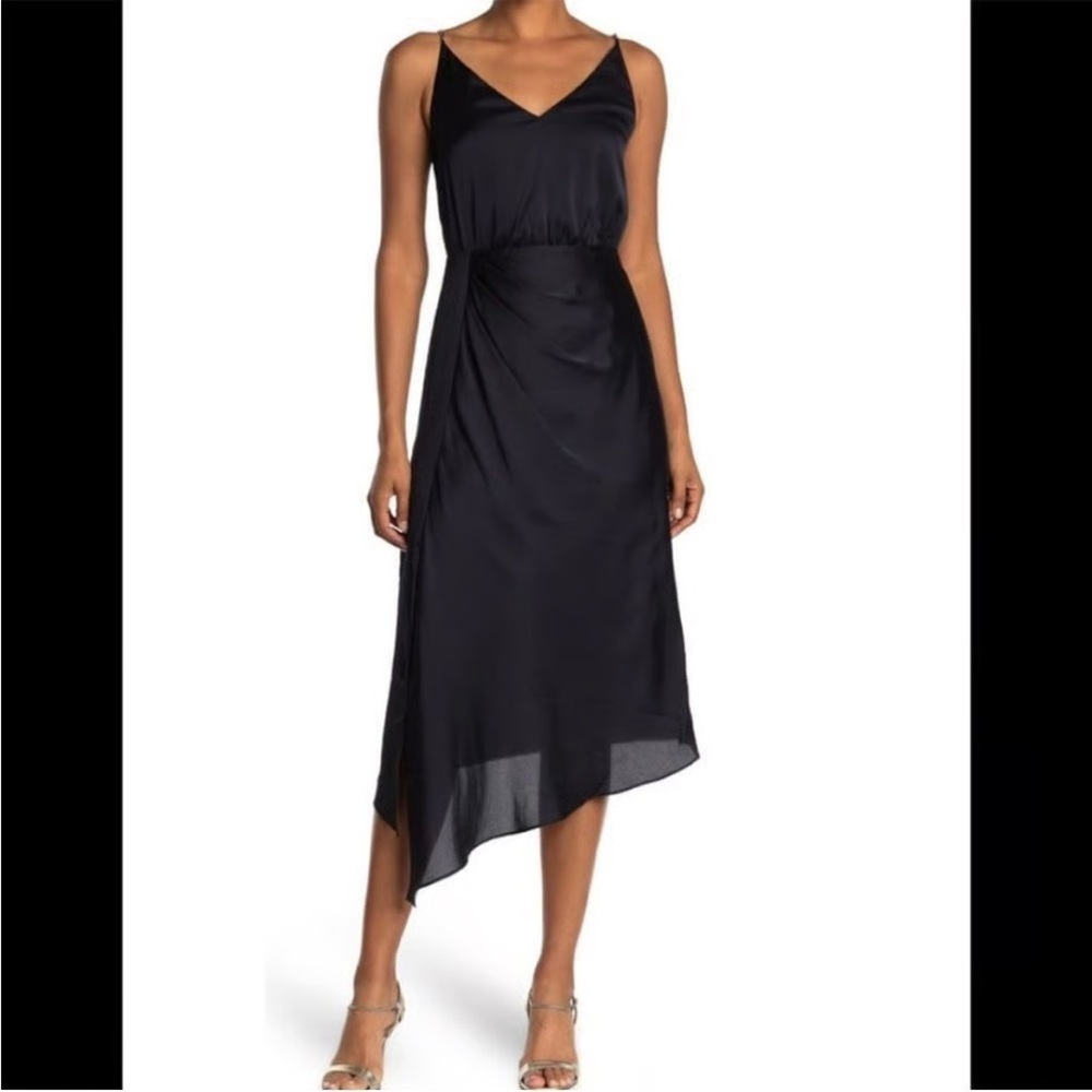New Ted Baker Rebba Blue Asymmetrical Hem Dress Chain Straps Size 4